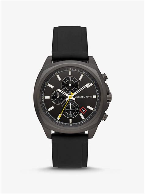 michael kors bryson silicone black waterproof|Michael Kors Bryson Analog Black Dial Men's Watch.